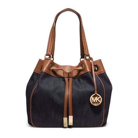 michael kors denim and leather purse|Michael Kors jean bag.